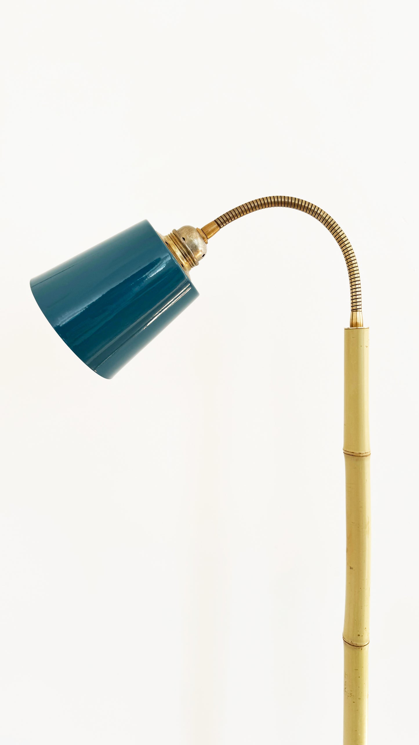 Terracotta and Bamboo Floor Lamp - Blue