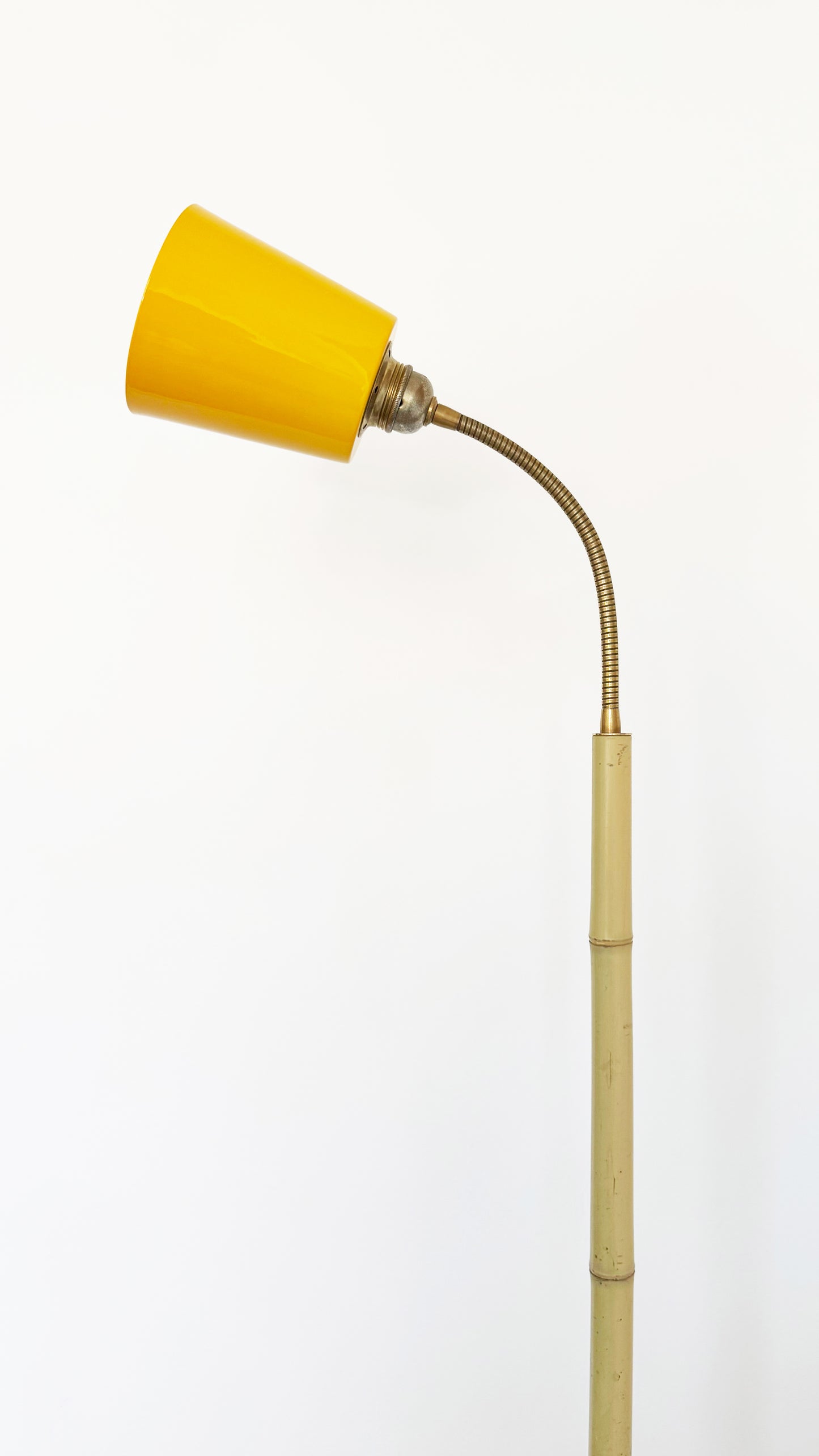 Terracotta and Bamboo Floor Lamp - Yellow
