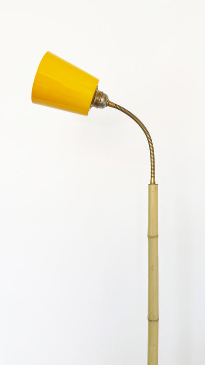 Terracotta and Bamboo Floor Lamp - Yellow