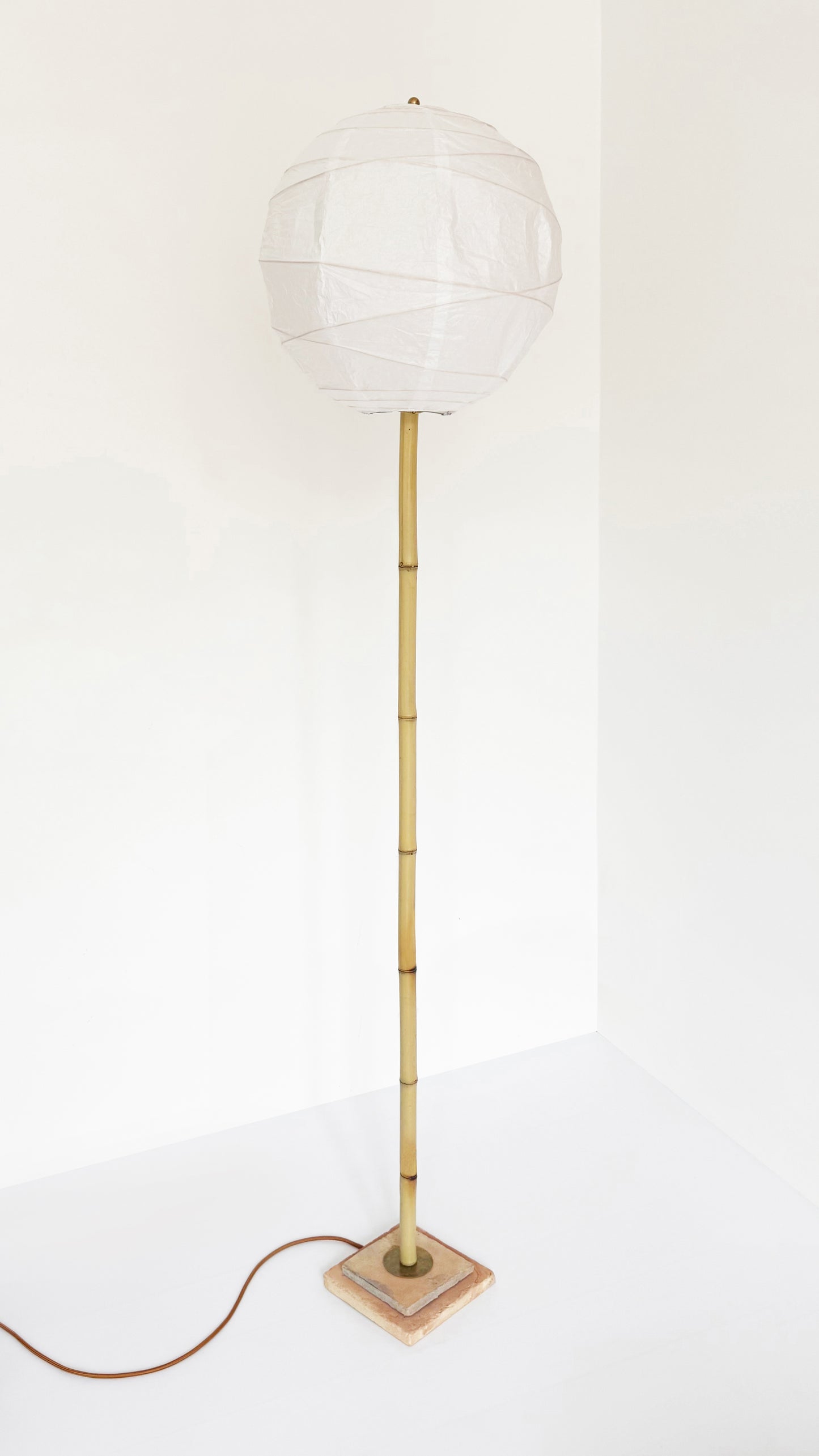 Terracotta and Bamboo Lollipop Floor Lamp