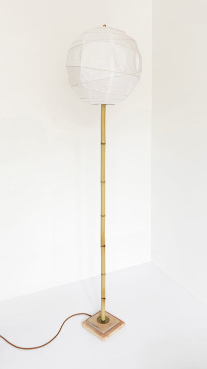 Terracotta and Bamboo Lollipop Floor Lamp