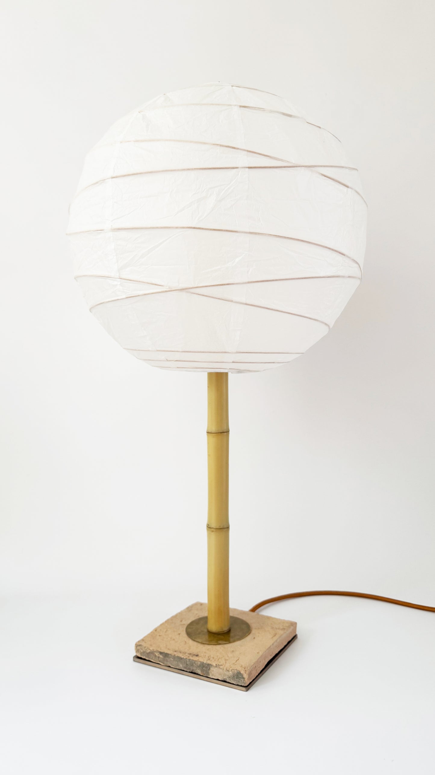 Terracotta and Bamboo Lollipop Table Lamp