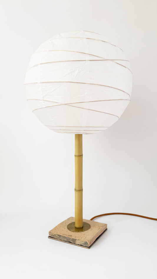 Terracotta and Bamboo Lollipop Table Lamp