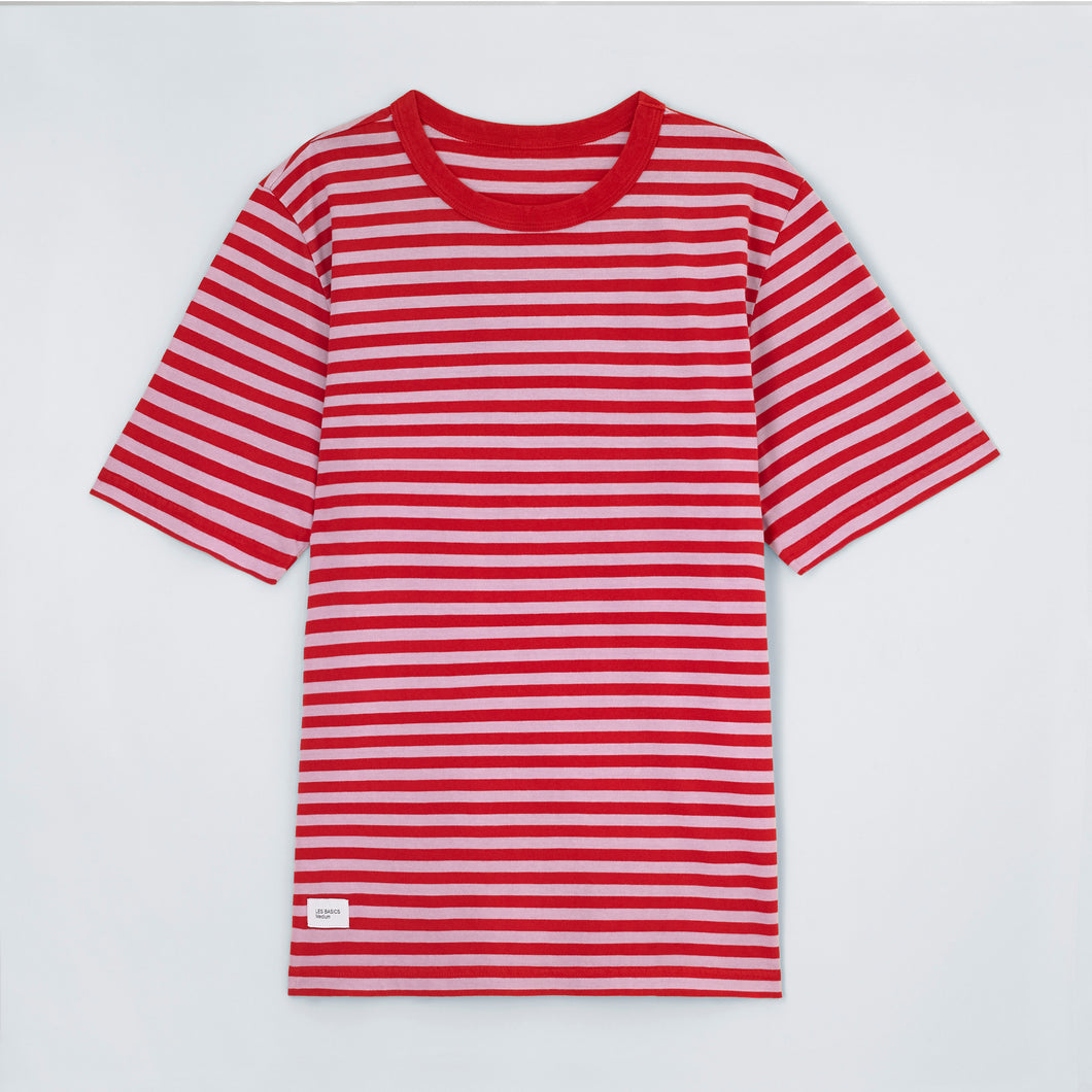 Le Crew Tee Red/Lilac Stripe